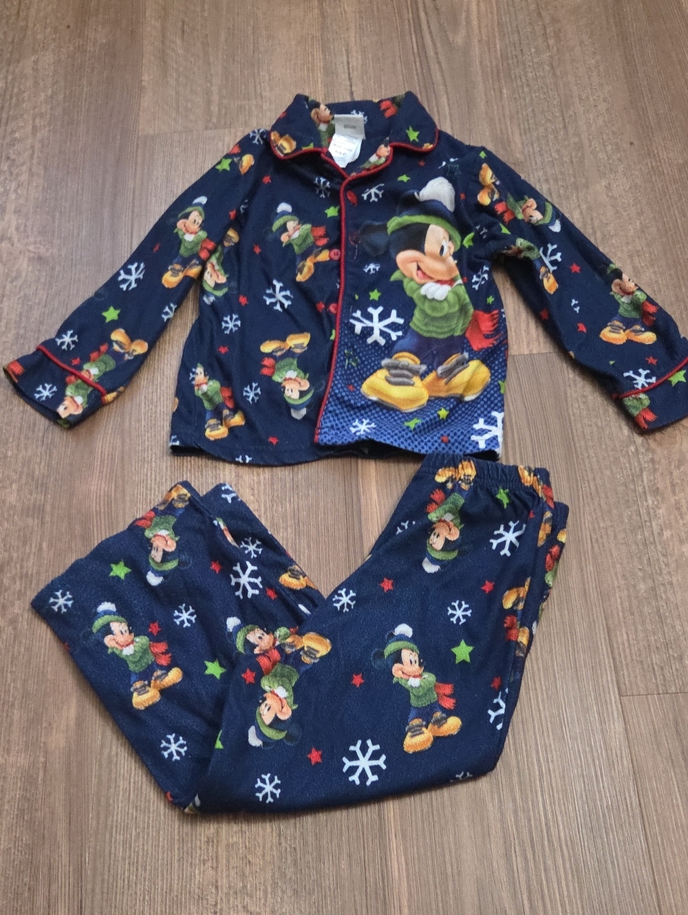 Disney Mickey Mouse Kids Navy Holiday Fleece Pajama Set